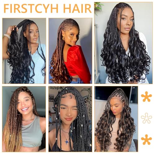 12 Inch French Curl Braiding Hair - 8 Packs Synthetic Loose Wavy 1B