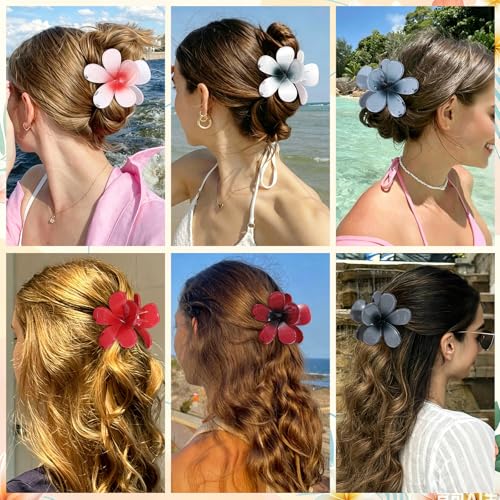 USDNICE 6 Pack Dark Color Large Hair Claw Clips for Women, Strong Hold Non-Slip Hair Accessories for Thick & Thin Hair