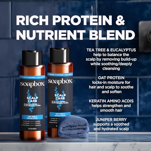 Soapbox Men’s 2-in-1 Shampoo & Conditioner Variety Pack – Oak & Cedar Leaf / Tea Tree & Eucalyptus