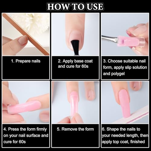 SUTOKAKA 288Pcs Polygel Nail Form Kit - 12 Sizes & Accessories