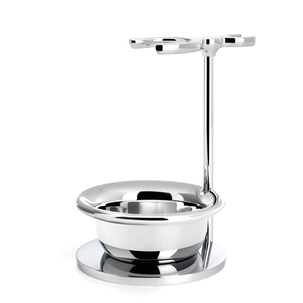 MÜHLE Chrome Shaving Set Stand for SOPHIST and CLASSIC series Brushes & Razors with Bowl