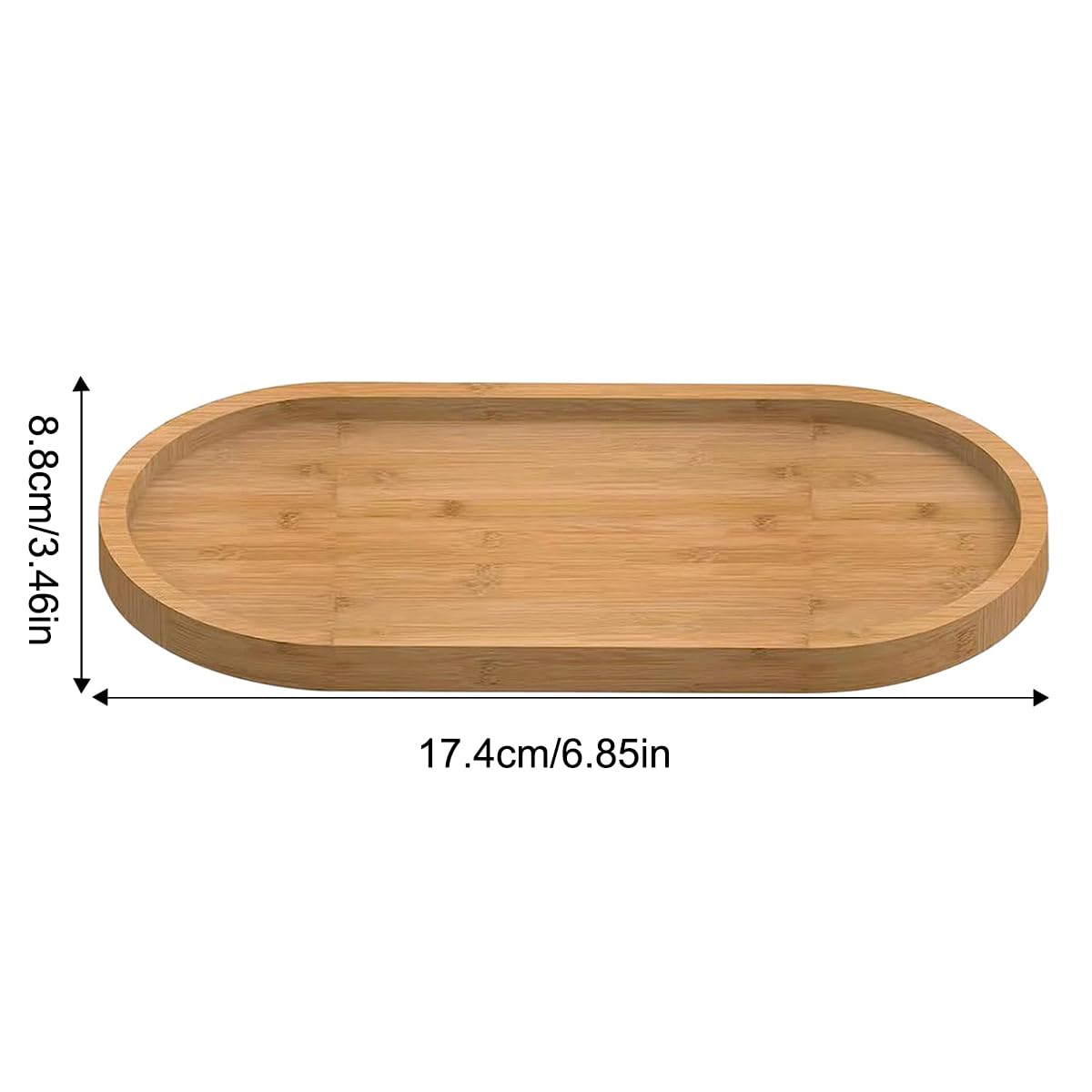 Bamboo Soap Tray, 1Pcs Soap Dish Bathroom Small Tray Oval Countertop & Dispenser Trays Dresser Ring Dish for Home Bathroom Decor, Holder Bathtub Organizer