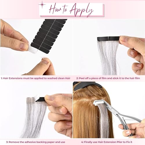 SIVOTE Tape-In Hair Extension Plier S - Stainless Steel Clamp Tool with Silicone Pads