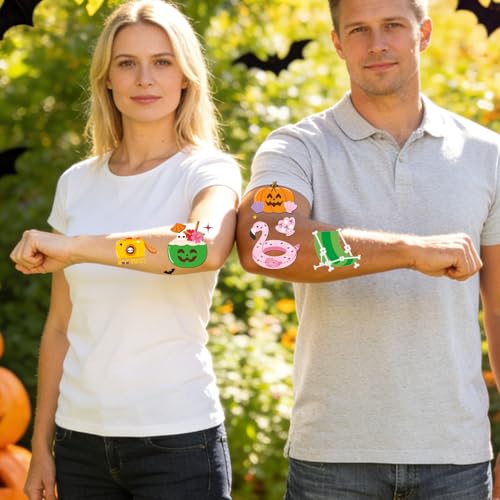 Summer Halloween Temporary Tattoos - 200+ Skull Designs for Parties