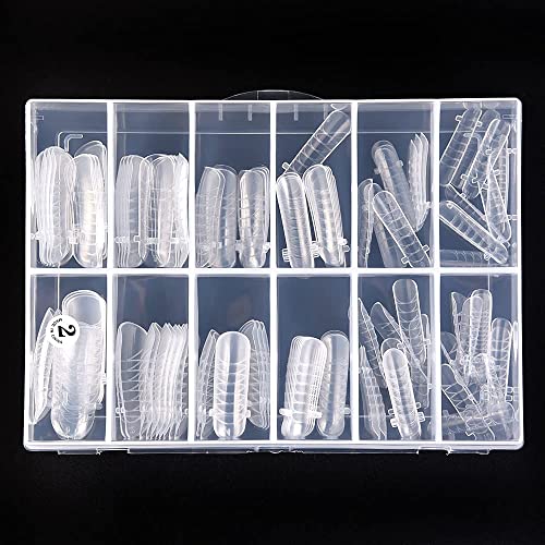 KADS 120PCS Clear Full Cover Nail Tips for UV Gel & Acrylic