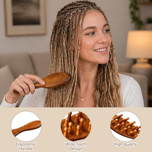 Kauvysaq Loc Brush and Comb Set for Dreads - Professional Hair Styling Tool