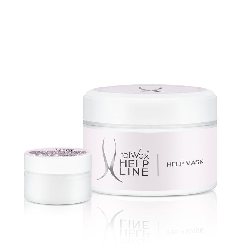 Italwax Help Line Help Mask – 1.69 oz (50g) Leave-In Soothing Mask with Tea Tree Oil and Calamine – Calms and Protects Sensitive Skin After Waxing – For Professional and Home Use