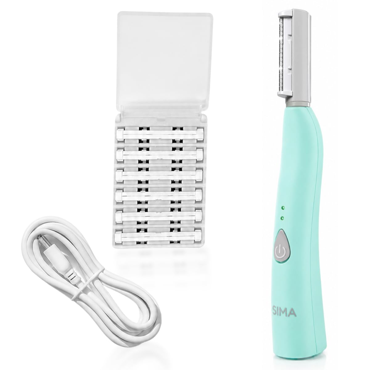 SIMA Dermaplane Razor for Women | Painless 2-in-1 Facial Exfoliation & Hair Removal - Rechargeable, 3 Speeds