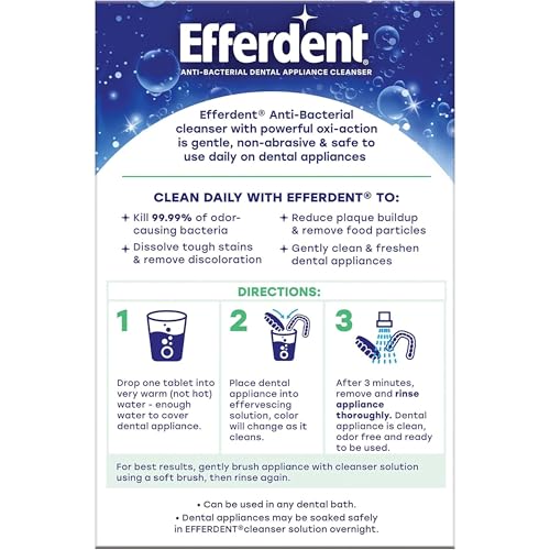 Efferdent Plus Mint Denture Cleanser | 90 Tablets (Pack of 1)