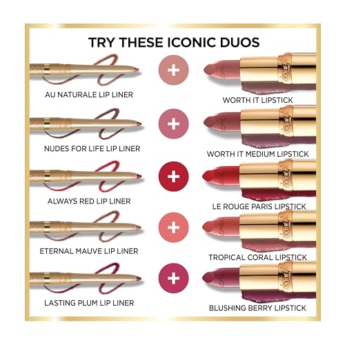 L'Oreal Paris Colour Riche Creamy Satin Lipstick Ballerina Shoes 0.13oz - Hydrating Lip Color with Argan Oil & Vitamin E