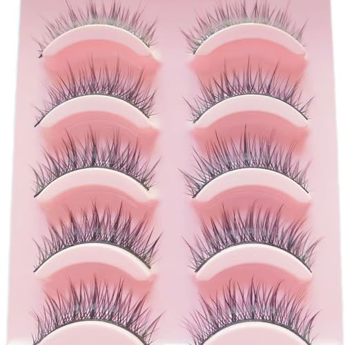 Sunniess Hair BE08black False Eyelashes, Natural Look 8-10mm, Handmade Lightweight Reusable