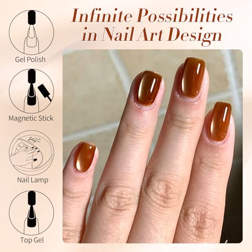 BORN PRETTY Brown Moonlight Cat Eye Gel Nail Polish 15ml