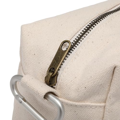 YONBEN Beige Travel Makeup Bag with Ring Clasp Wristlet