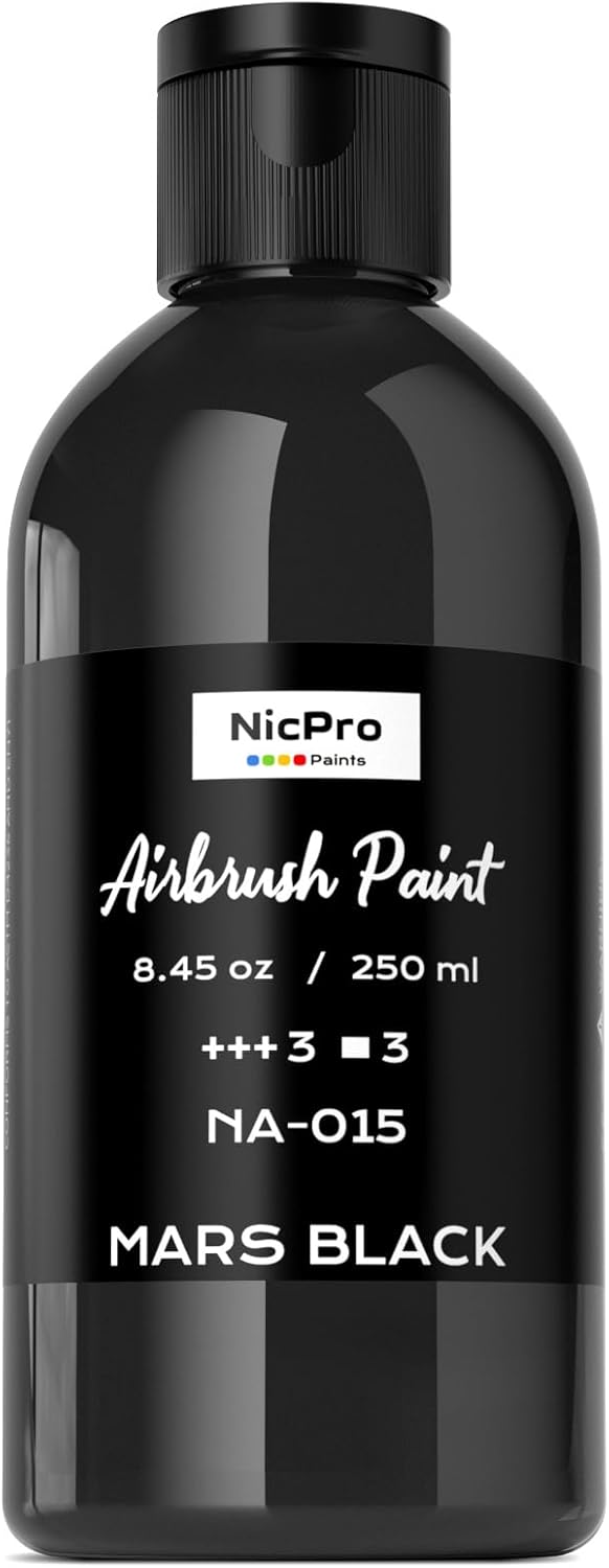 Nicpro White Airbrush Paint - Opaque Water-Based Acrylic for Models, Wood, Canvas | 8.45 oz (250 ml)