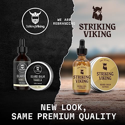 Striking Viking Beard Butter - Non-Greasy Moisturizer With Natural Ingredients (Vanilla, 4oz) - Keep Your Beard Hydrated and Refreshing