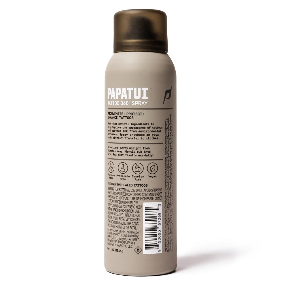 PAPATUI Tattoo Enhancing Spray - Revitalize & Protect Tattoos | Non-Greasy, Fast-Absorbing Formula | 4oz