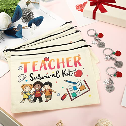 Teacher Appreciation Gift Set - 12 Pcs Makeup Bags & Keychains
