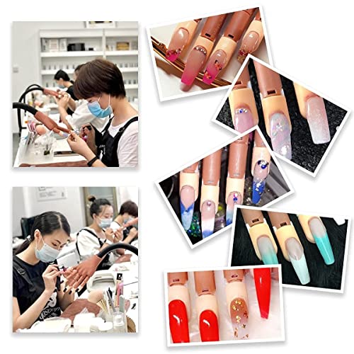 Deciniee Left Nail Hand for Acrylic Nails with Coffin Tips & 100 Reusable Tips