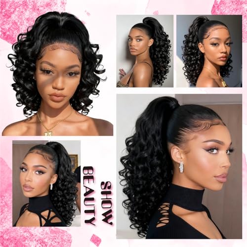 18 Inch Yaki Curly Drawstring Ponytail for Black Women - Natural Volume