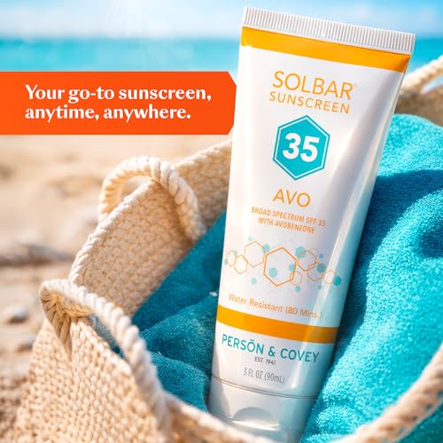 Person & Covey Solbar AVO SPF 35 Sunscreen 3 oz - Gentle Broad Spectrum Face & Body Sunblock, Sensitive Skin Formula