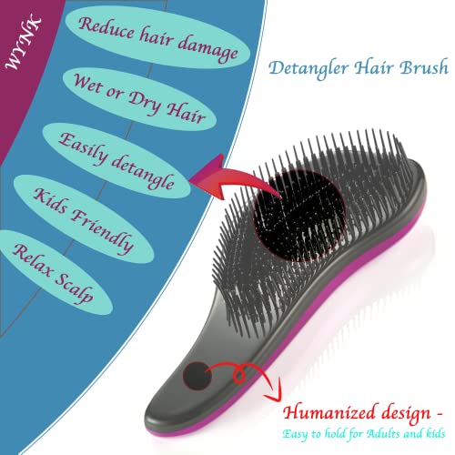 WYNK Detangling Hairbrush 2 Pack for Adults & Kids - Iridescent
