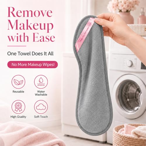 Puomue 5 Pack Ultra Soft Microfiber Makeup Remover Cloths