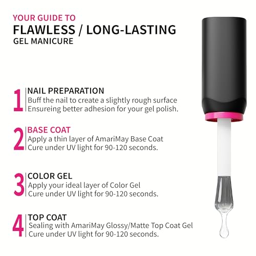 AmariMay 15ml Gel Base Coat for Long Lasting Nail Art