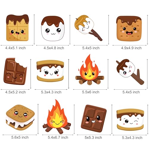 S'mores Bonfire Themed Hanging Swirls - 24 Double-Sided Decorations
