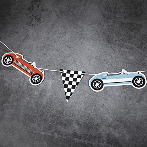 Retro Race Car Birthday Banner - Racing Party Decoration