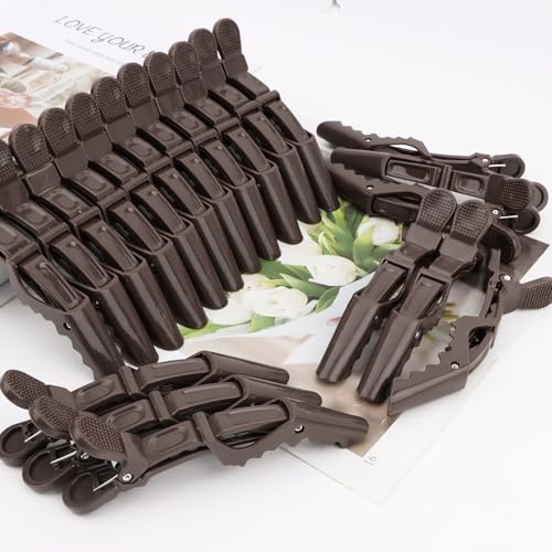 24 Pack Alligator Hair Clips for Styling, Sectioning Crocodile