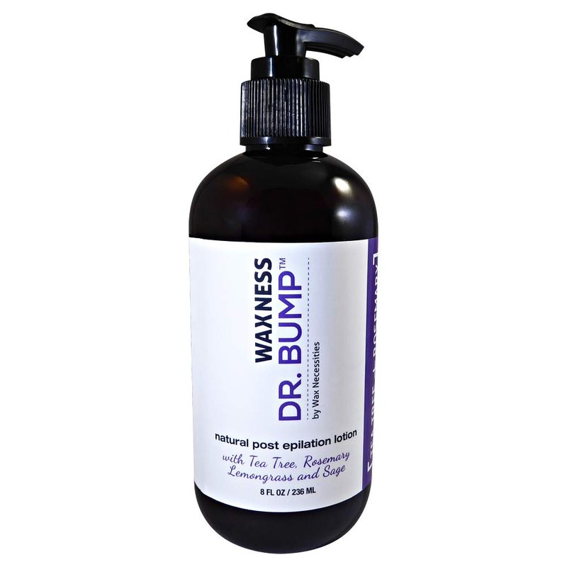 Waxness Dr. Bump Natural Pre & Post Wax Lotion Tea Tree Rosemary Lemongrass Sage 8 oz (237 ml) – Waxing Skin Prep & Aftercare – Professional Skin Care – Made in USA