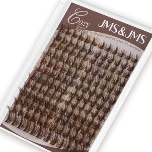 JMS&JMS Brown Lash Clusters - Natural Wispy CC Curl Eyelashes 8-18mm
