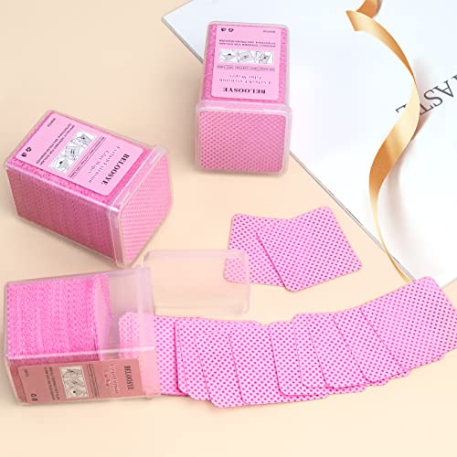 200 Pack Pink Lint Free Nail & Eyelash Glue Wipes - Absorbent Non-woven Fabric