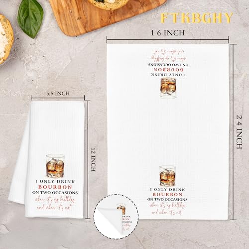 Funny Bourbon Kitchen Towels | Gifts for Whiskey Lovers | 16x24 Inch