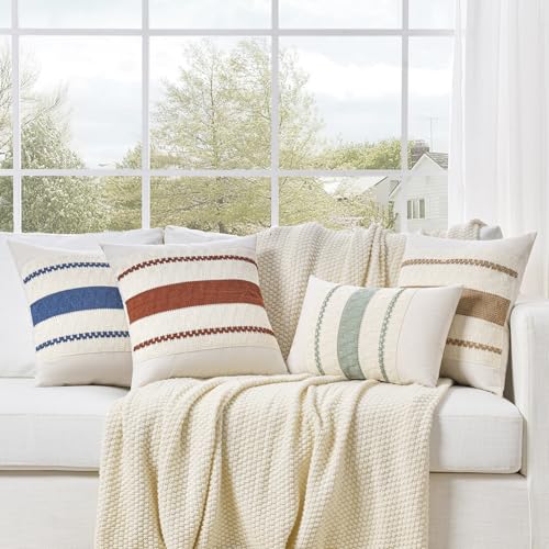 Sage Green Boho Lumbar Pillow Cover 12x24 Inch - Rustic Chic