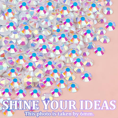 White AB Resin Rhinestones 25,000pcs Crafting Pack with Glue - Large Size Mix