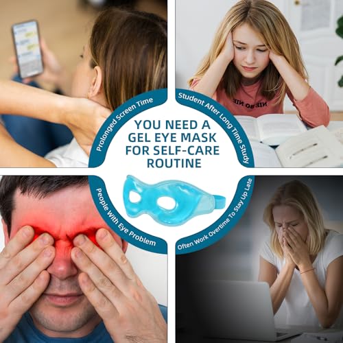 Chillojos Blue Reusable Gel Cold Eye Mask for Puffy Eyes & Dark Circles - Post-Surgery & Migraine Relief