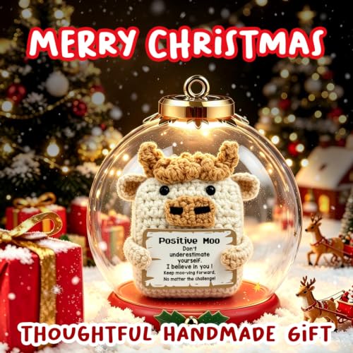 Handmade Crochet Highland Cow - Uplifting Desk Decor Gift