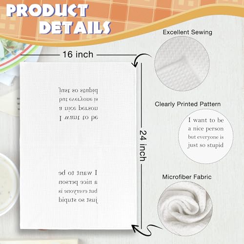 Funny Sarcastic Kitchen Towels - 16x24 Decorative Dish Towels