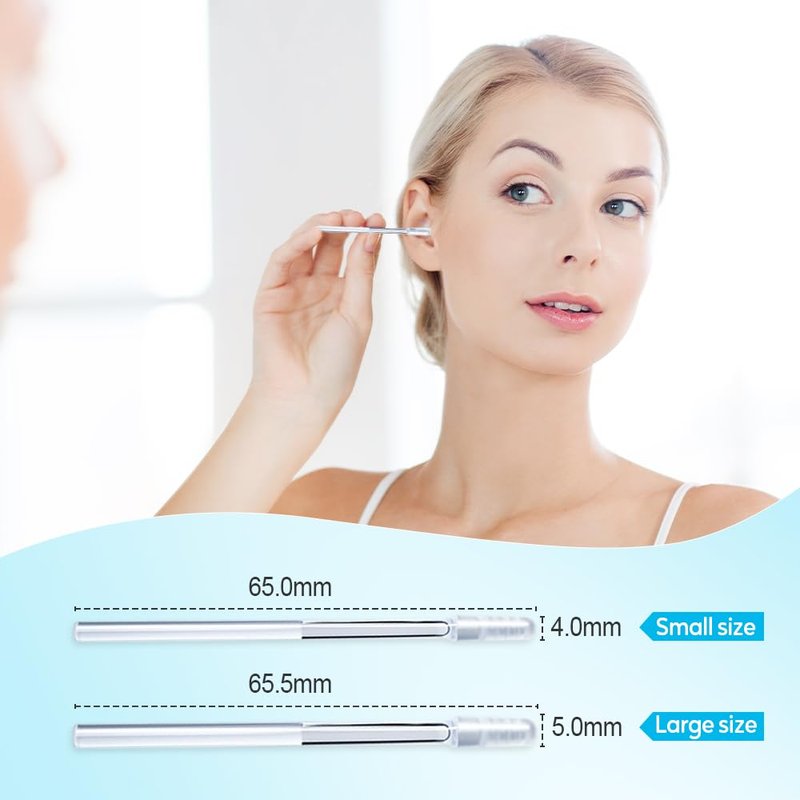 Earwax Removal Adhesive Swabs, 2025 New Reusable Earwax Removal Adhesive Swabs, Adult Spiral Ear Wax Removal Ear Scoop Remover Tool with Dust Cover Packaging (Large)