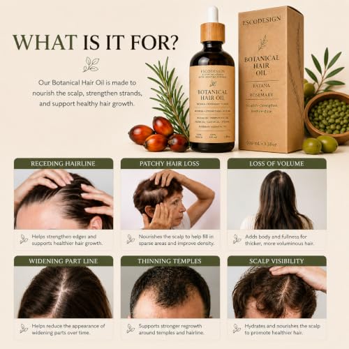 Botanical Hair Oil with Batana & Rosemary – Nourishing Scalp & Hair Treatment