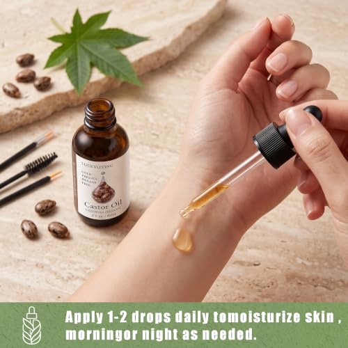 Castor Oil for Eyelash & Brow Growth Organic 2oz - Natural Hair Serum