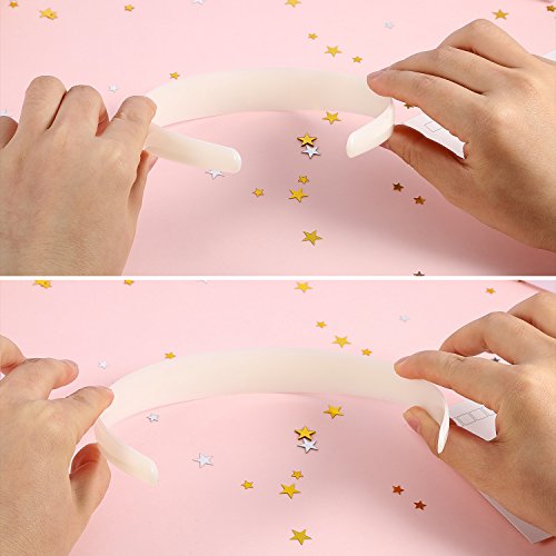 20 Pcs White Plastic Headbands for Crafts DIY Accessories Bulk 1 Inch
