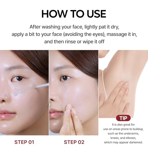 Dr.Melaxin Peel Shot Black Rice Exfoliating Ampoule, Face Exfoliator with AHA BHA Niacinamide Rice Bran Water, Blackhead Remover, Pore Minimizer, Brightening Glass Skin Serum, Korean Skin Care, 2.7 oz