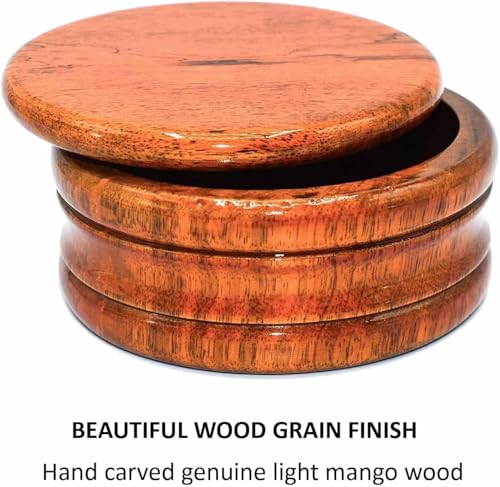 Parker Hand-Carved Mango Wood Shaving Soap Bowl for Rich Lather