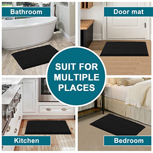 Turquoize Non-Slip Chenille Bath Mat - 20 x 32 Inches, Soft & Absorbent
