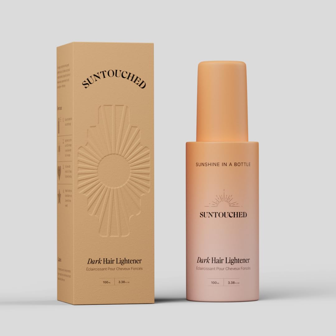 Suntouched Hair Lightener for Dark Hair - Natural Highlights Without Foils or Ammonia - Sun-Activated Gradual Lightening Spray for Brown to Black Hair with Chamomile - 3.38 Fl Oz