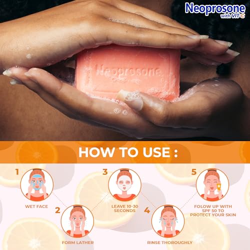 Neoprosone Skin Brightening Soap 2.8 oz Pack of 2 - Fades Dark Spots & Evens Skin Tone