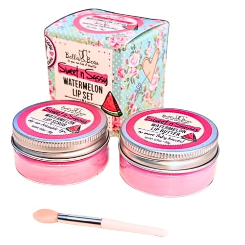 Bella & Bear Watermelon Lip Scrub & Lip Butter Duo Set