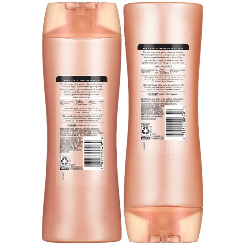 Moroccan Oil Infusion Shine Shampoo & Conditioner Set - Frizz Control, 12.6 Oz Each